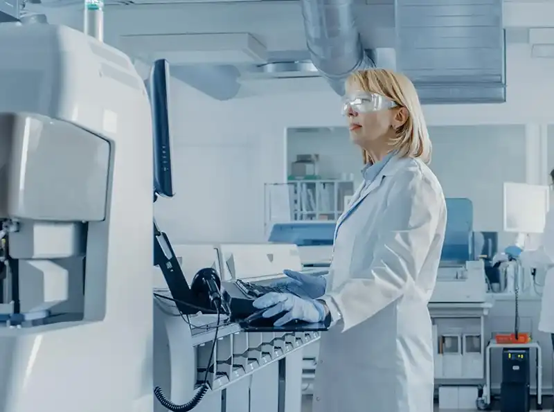 Research personnel in a laboratory