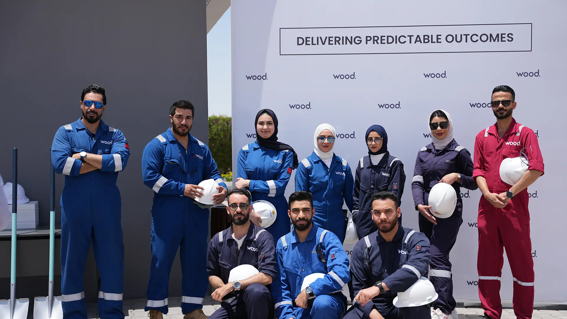 Wood employees outside our Iraq office