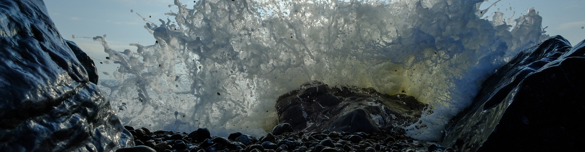 Wave hitting the shoreline