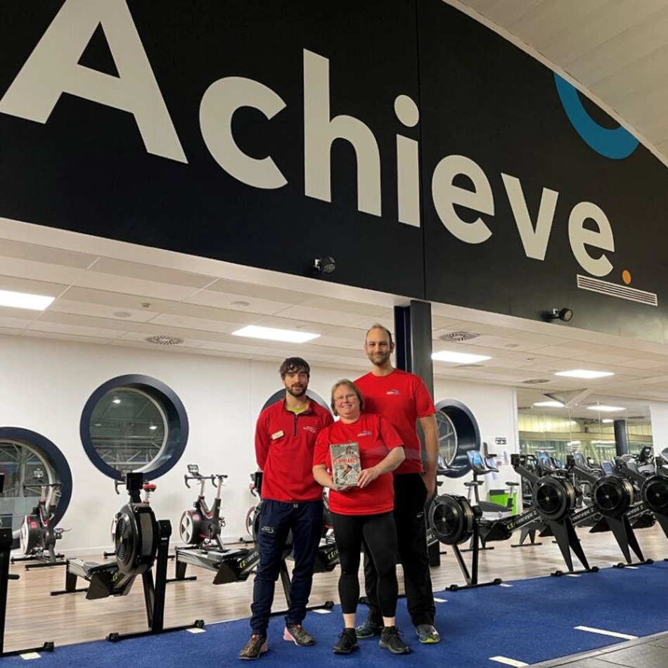 Wood employee Susan Richardson at the Aberdeen Sports Village, a former beneficiary of the Global Cause Challenge programme