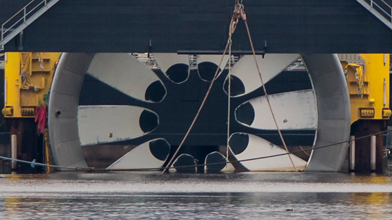 Close up of a tidal array