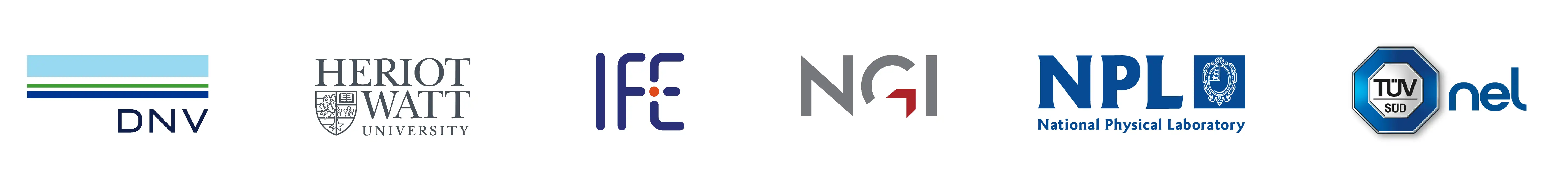 Logos for Aramco, Equinor, Fluxys, Gassco, Harbour Energy, OMV, Mitsubishi, Net Zero Technology Centre, Petronas, Shell, TotalEnergyies, DNV, Heriot Watt University, IFE, NGI, NPL, NEL and Wood