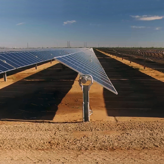 Solar panels in a desert