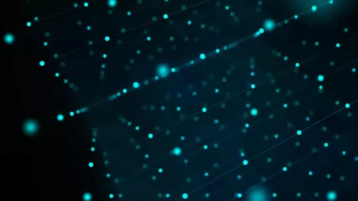 abstract image of connected computers in cyberspace