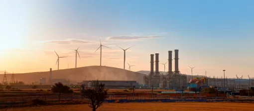 Wind energy powering factory