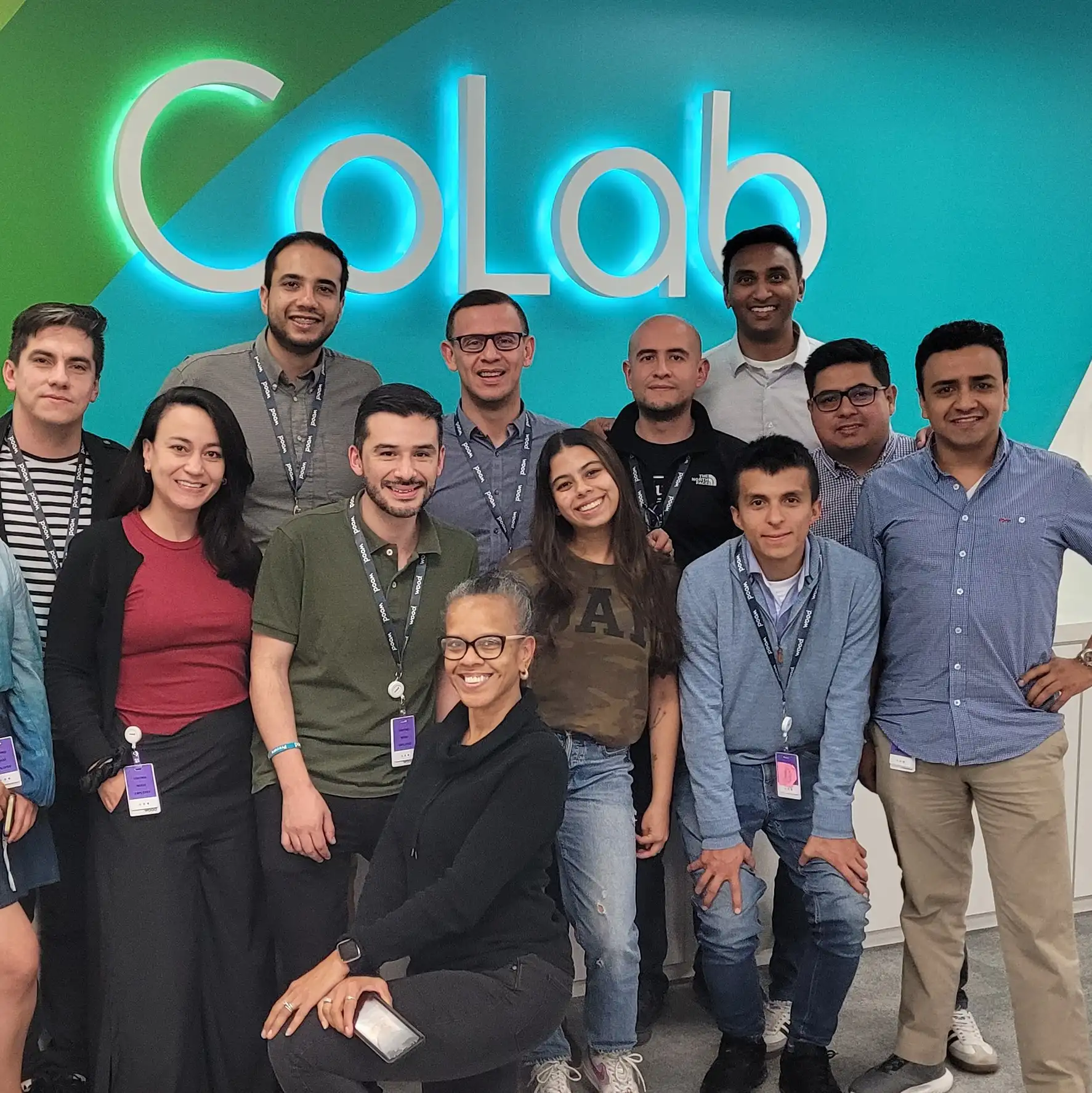 Wood employees pictured in our CoLab space